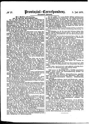 Provinzial-Correspondenz on Jul 5, 1876