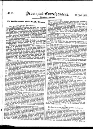 Provinzial-Correspondenz vom 26.07.1876