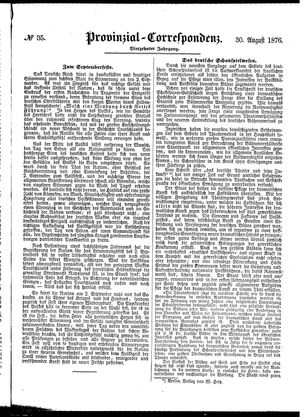 Provinzial-Correspondenz vom 30.08.1876