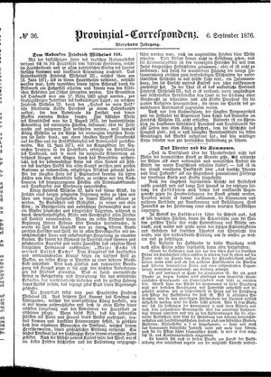 Provinzial-Correspondenz vom 06.09.1876