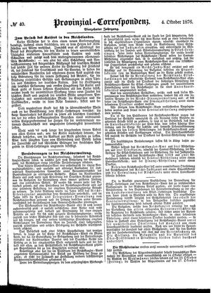 Provinzial-Correspondenz vom 04.10.1876