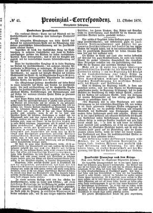 Provinzial-Correspondenz vom 11.10.1876