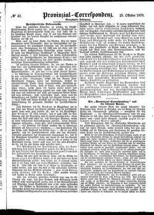 Provinzial-Correspondenz vom 25.10.1876