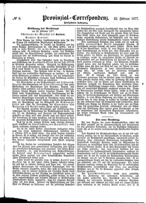 Provinzial-Correspondenz vom 22.02.1877