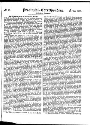 Provinzial-Correspondenz vom 27.06.1877