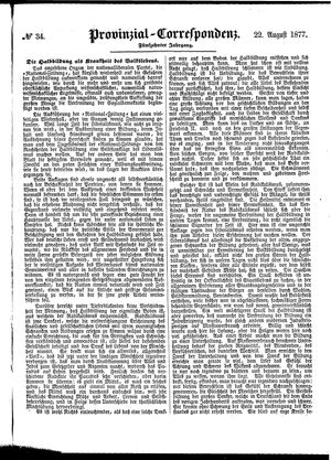 Provinzial-Correspondenz vom 22.08.1877