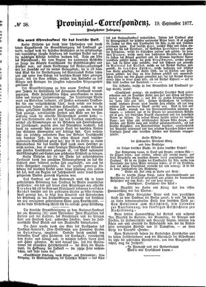 Provinzial-Correspondenz vom 19.09.1877