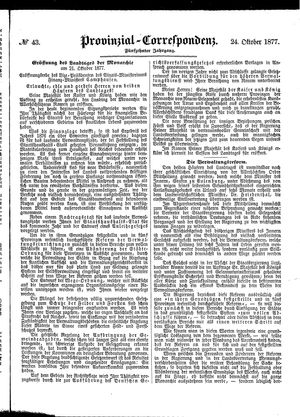 Provinzial-Correspondenz on Oct 24, 1877