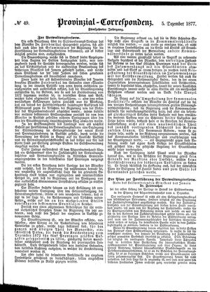 Provinzial-Correspondenz on Dec 5, 1877