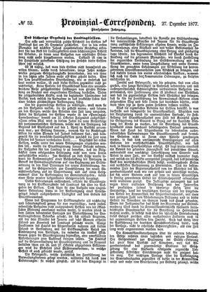 Provinzial-Correspondenz on Dec 27, 1877