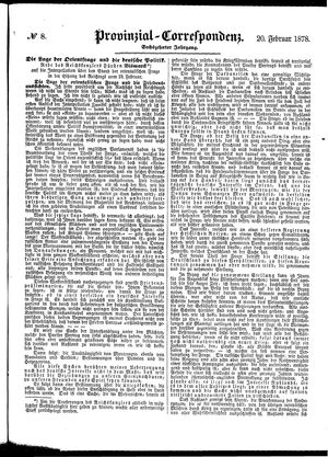 Provinzial-Correspondenz vom 20.02.1878