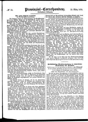 Provinzial-Correspondenz vom 13.03.1878