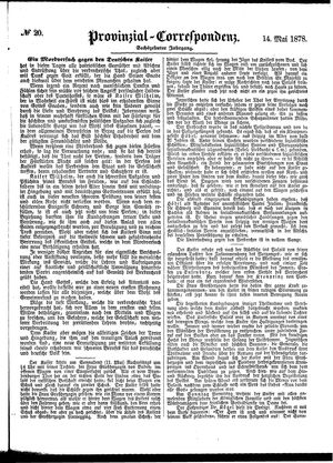 Provinzial-Correspondenz vom 14.05.1878