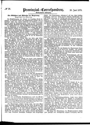 Provinzial-Correspondenz vom 26.06.1878