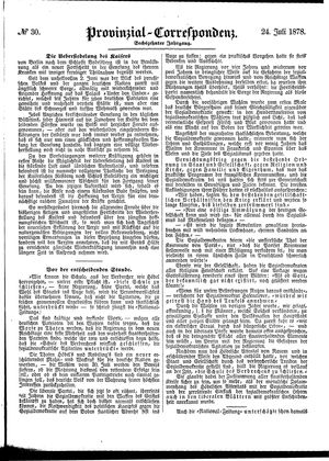 Provinzial-Correspondenz vom 24.07.1878