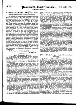 Provinzial-Correspondenz vom 04.12.1878