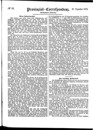Provinzial-Correspondenz vom 27.12.1878