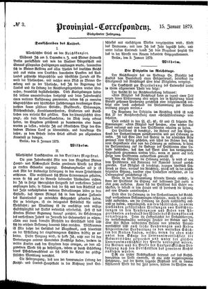 Provinzial-Correspondenz on Jan 15, 1879