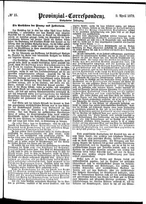 Provinzial-Correspondenz vom 09.04.1879