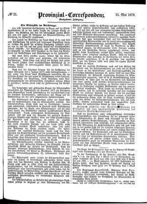 Provinzial-Correspondenz on May 21, 1879