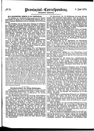 Provinzial-Correspondenz vom 05.06.1879
