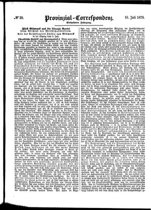 Provinzial-Correspondenz on Jul 16, 1879