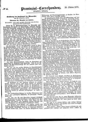 Provinzial-Correspondenz vom 29.10.1879