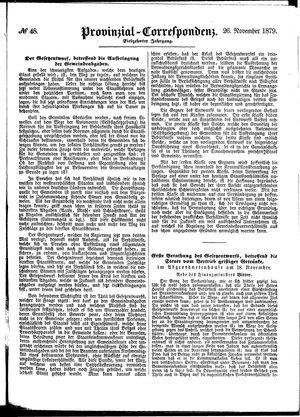 Provinzial-Correspondenz on Nov 26, 1879