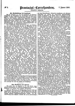 Provinzial-Correspondenz vom 07.01.1880