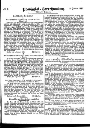 Provinzial-Correspondenz vom 14.01.1880