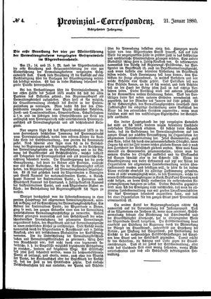 Provinzial-Correspondenz vom 21.01.1880