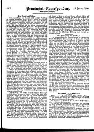Provinzial-Correspondenz on Feb 18, 1880