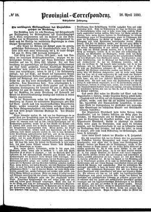 Provinzial-Correspondenz vom 28.04.1880
