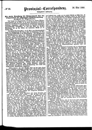 Provinzial-Correspondenz vom 26.05.1880
