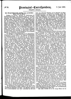 Provinzial-Correspondenz on Jun 2, 1880