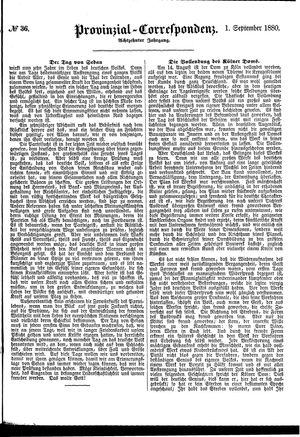 Provinzial-Correspondenz on Sep 1, 1880