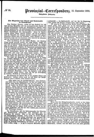 Provinzial-Correspondenz vom 15.09.1880