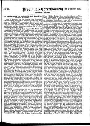 Provinzial-Correspondenz vom 22.09.1880