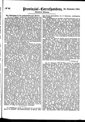 Provinzial-Correspondenz on Sep 29, 1880