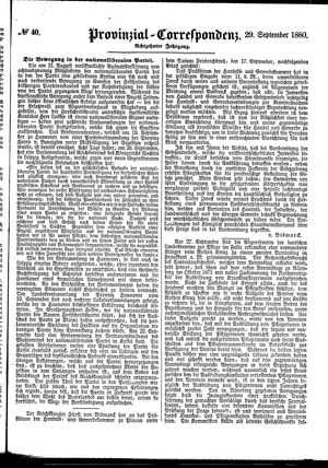 Provinzial-Correspondenz vom 29.09.1880