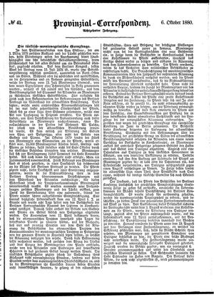 Provinzial-Correspondenz vom 06.10.1880