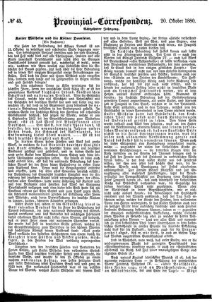Provinzial-Correspondenz vom 20.10.1880