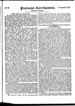 Provinzial-Correspondenz vom 08.12.1880