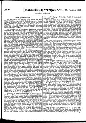 Provinzial-Correspondenz on Dec 29, 1880