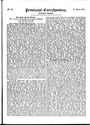 Provinzial-Correspondenz vom 06.04.1881