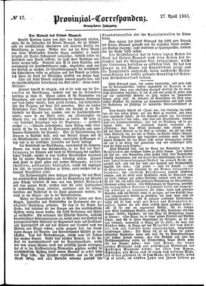 Provinzial-Correspondenz vom 27.04.1881