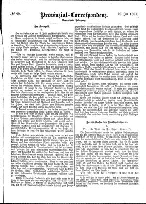 Provinzial-Correspondenz vom 20.07.1881