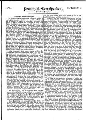 Provinzial-Correspondenz vom 24.08.1881