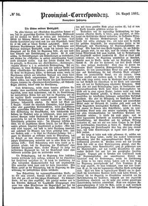 Provinzial-Correspondenz vom 24.08.1881