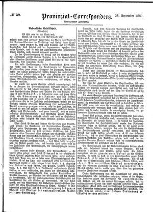 Provinzial-Correspondenz vom 28.09.1881